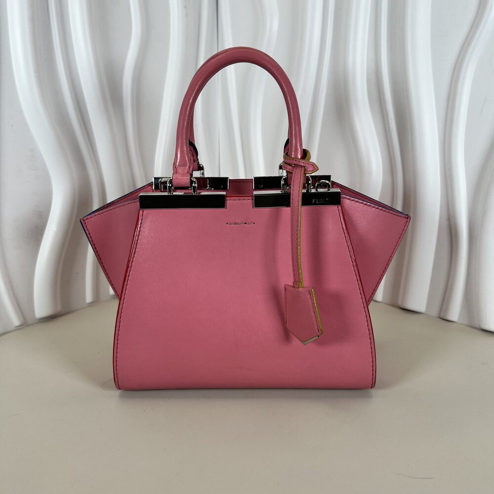 Fendi 3Jours mini tote bag in pink calfskin leather